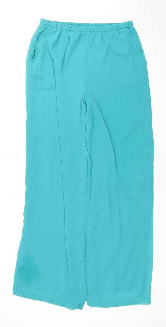 Womens UK Size M Zara Relaxed Fit Casual Blue Trousers