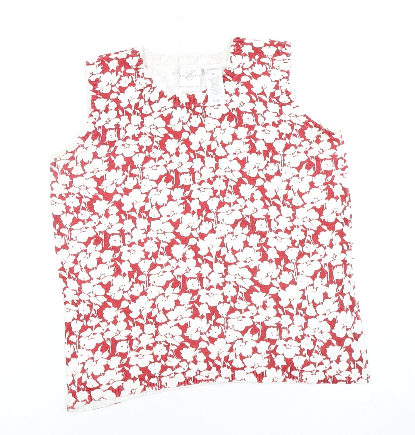 Emma James Women's Red M Floral Cotton Blouse