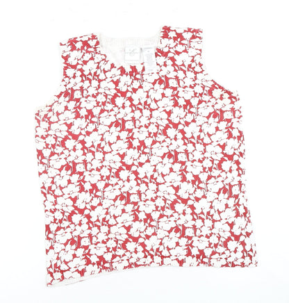 Emma James Women's Red M Floral Cotton Blouse