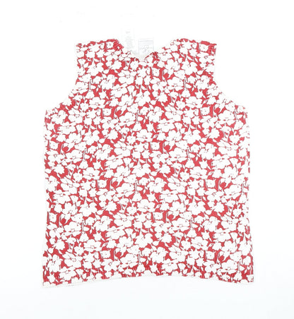 Emma James Women's Red M Floral Cotton Blouse
