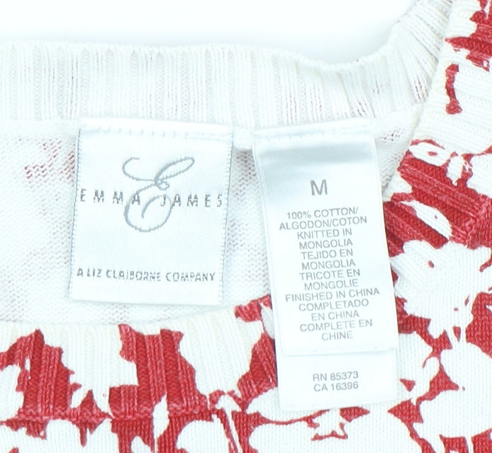 Emma James Women's Red M Floral Cotton Blouse