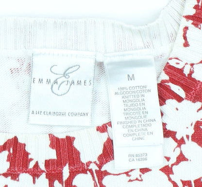 Emma James Women's Red M Floral Cotton Blouse