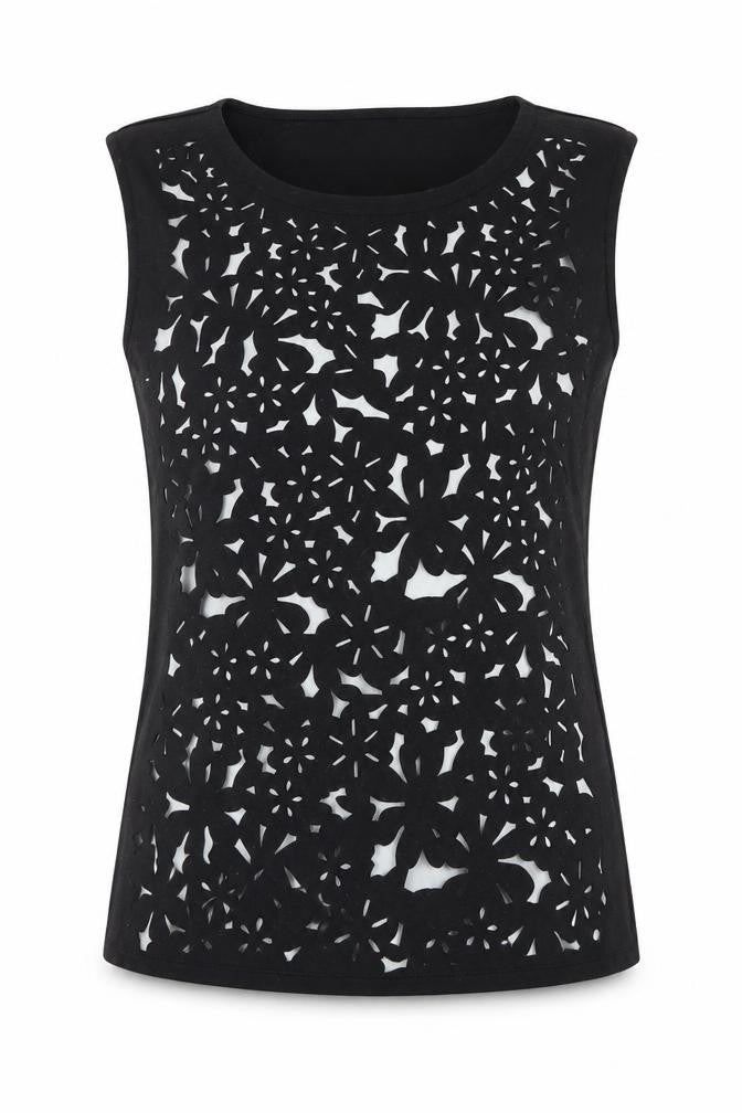Womens UK Size M Ann Taylor Black Basic Tank