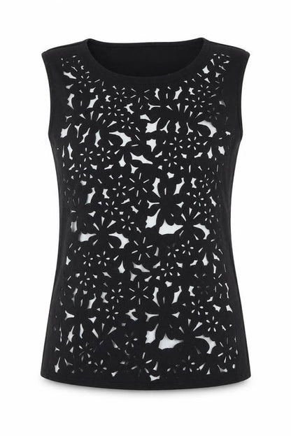 Womens UK Size M Ann Taylor Black Basic Tank