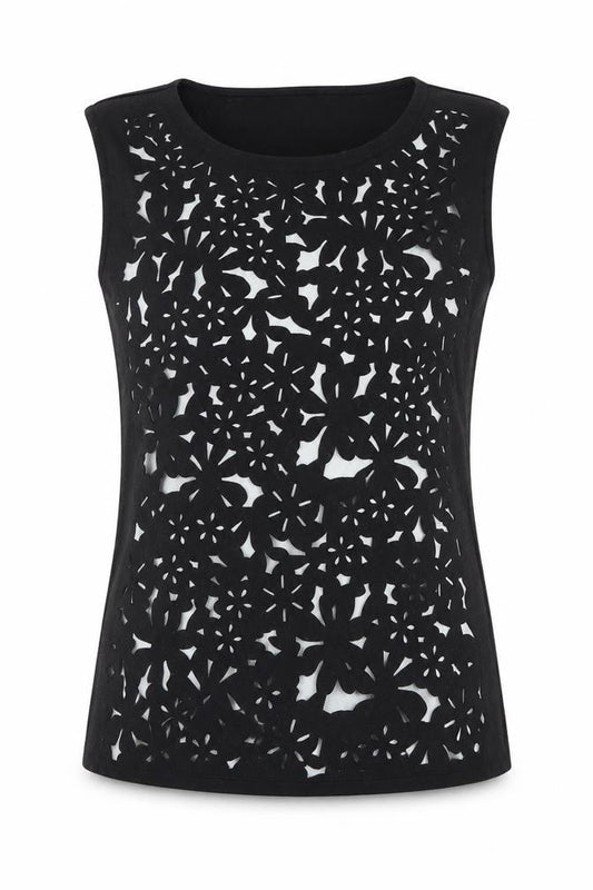 Womens UK Size M Ann Taylor Black Basic Tank
