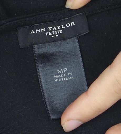 Ann Taylor Petite Black Floral Tank Top - M Women