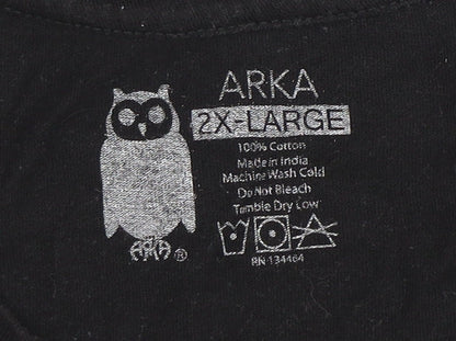 Arka Unisex Black 2XL Basic T-Shirt, 100% Cotton