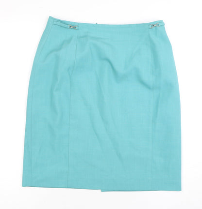 BRREMAR Women's Blue Pencil Skirt, Size 10, Petites