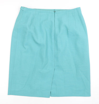 BRREMAR Women's Blue Pencil Skirt, Size 10, Petites