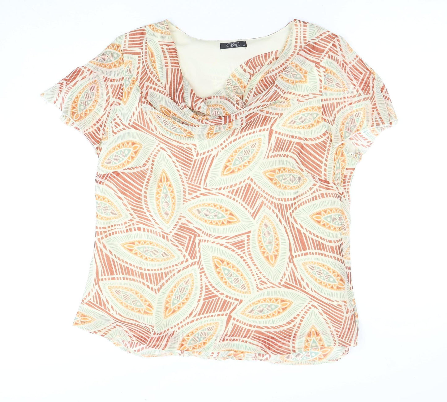Womens UK Size 16 BM Multicoloured Basic Blouse