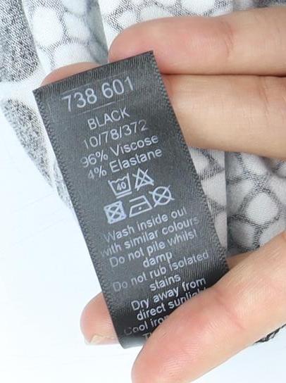 M&Co Women's Black Animal Print Wrap Blouse Size 8