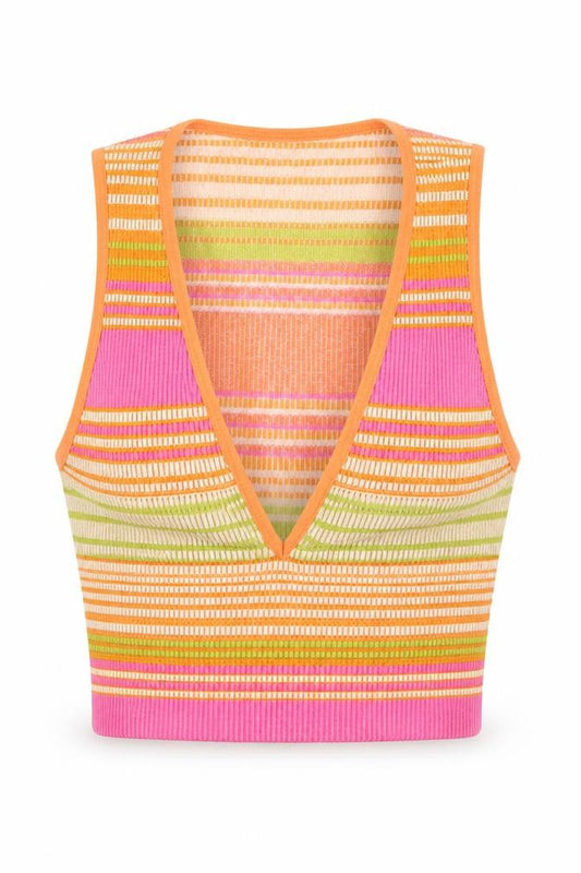 Womens UK Size XS Urban Outfitters Multicoloured Cropped Tank
