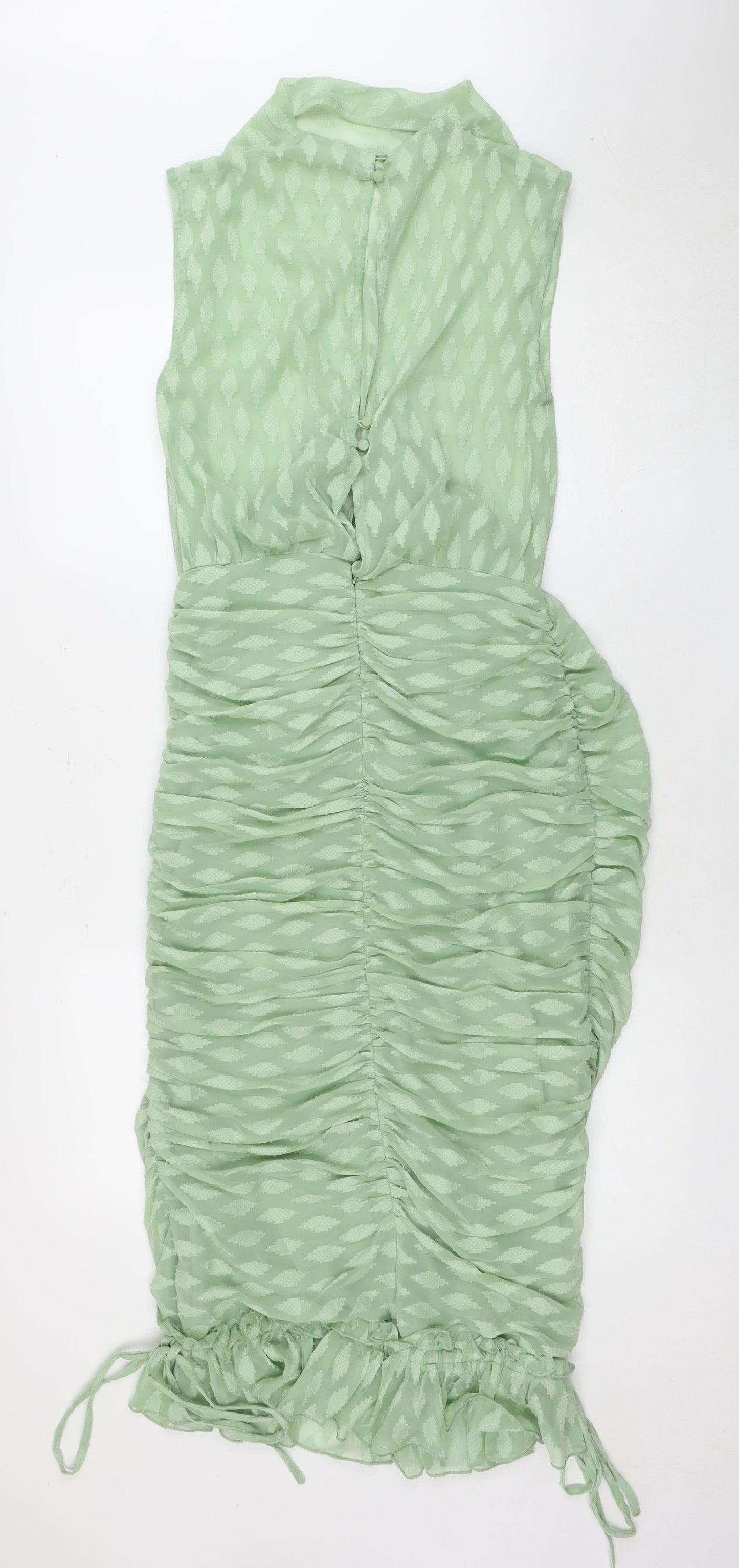 ASOS DESIGN Women's Green Ruched Dress Size 10