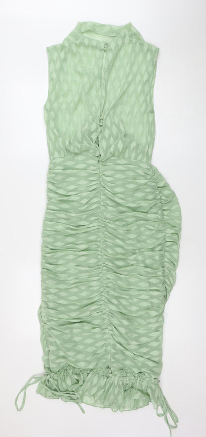 ASOS DESIGN Women's Green Ruched Dress Size 10