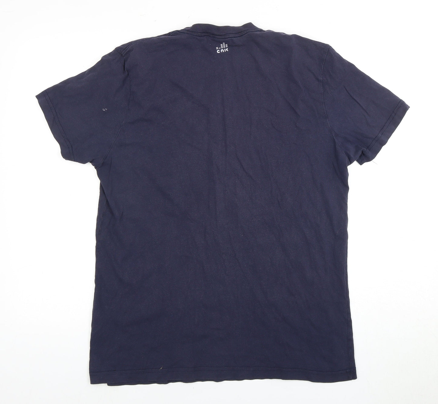 CNK Men's Blue Graphic Print Crew Neck T-Shirt M