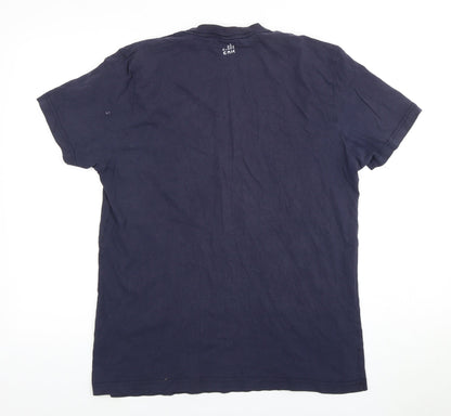 CNK Men's Blue Graphic Print Crew Neck T-Shirt M