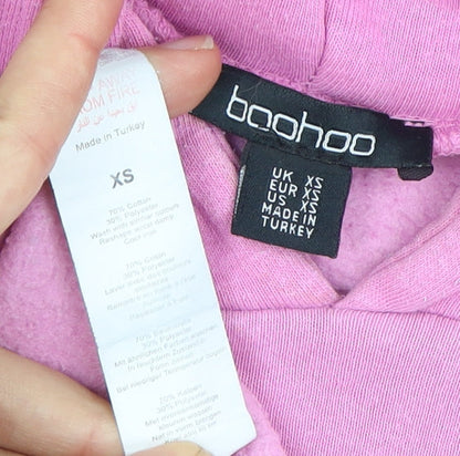 Boohoo Women's Pink Pullover Hoodie XS