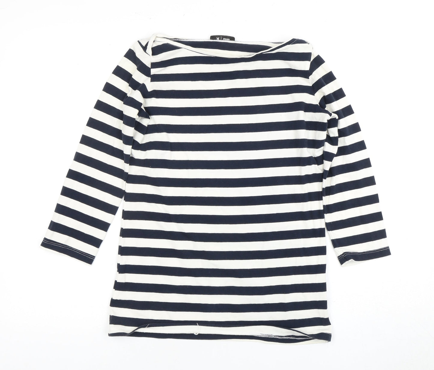 R | edition Women's M White Black Striped 3/4 Sleeve Top