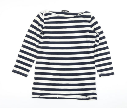 R | edition Women's M White Black Striped 3/4 Sleeve Top