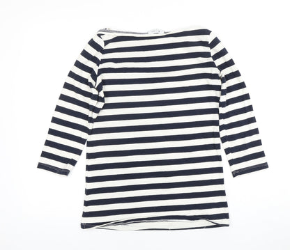 R | edition Women's M White Black Striped 3/4 Sleeve Top