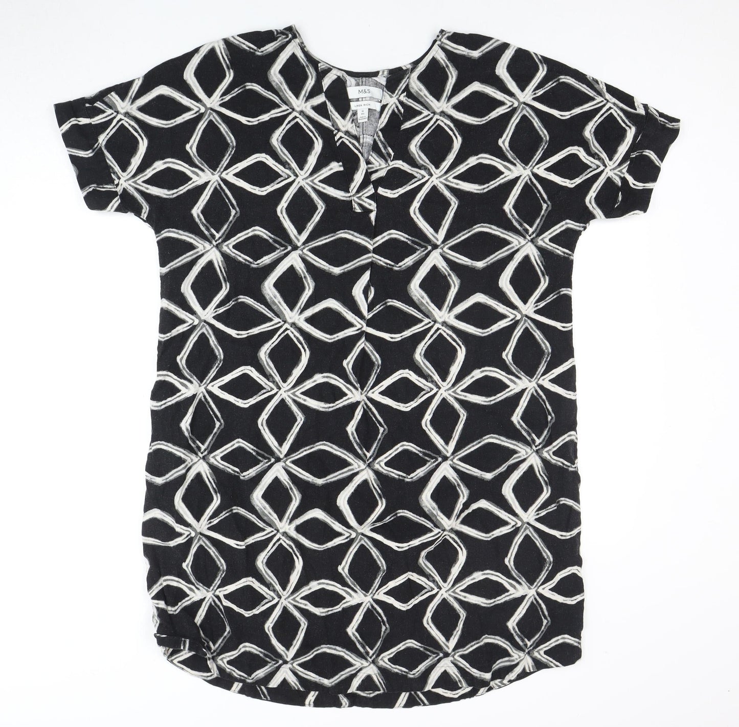Marks and Spencer Women's Black Shift Dress, Size 14