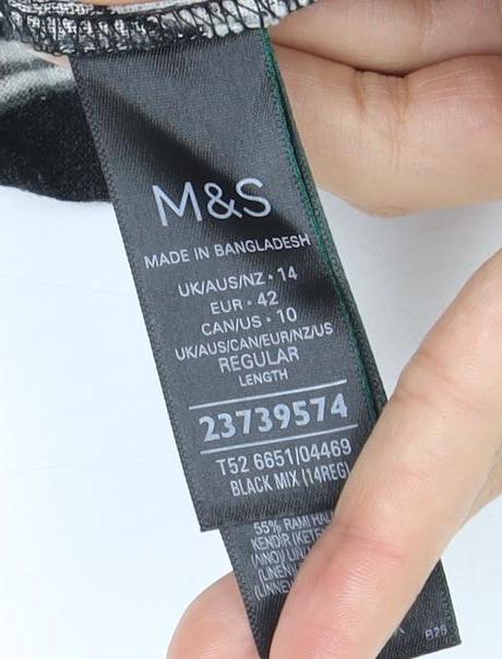 Marks and Spencer Women's Black Shift Dress, Size 14