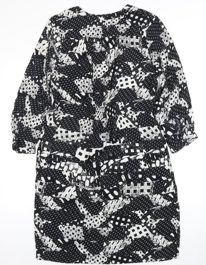 FLOWER Women's Black Abstract Print Dress Size 10