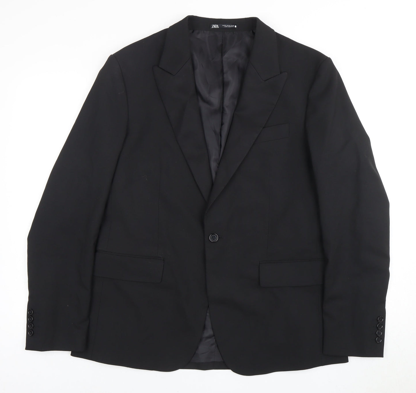 Mens UK Size 42 Zara Regular Black Suit Jacket