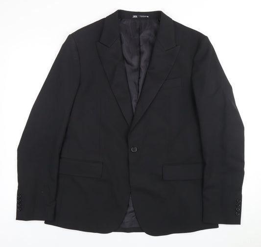 Mens UK Size 42 Zara Regular Black Suit Jacket