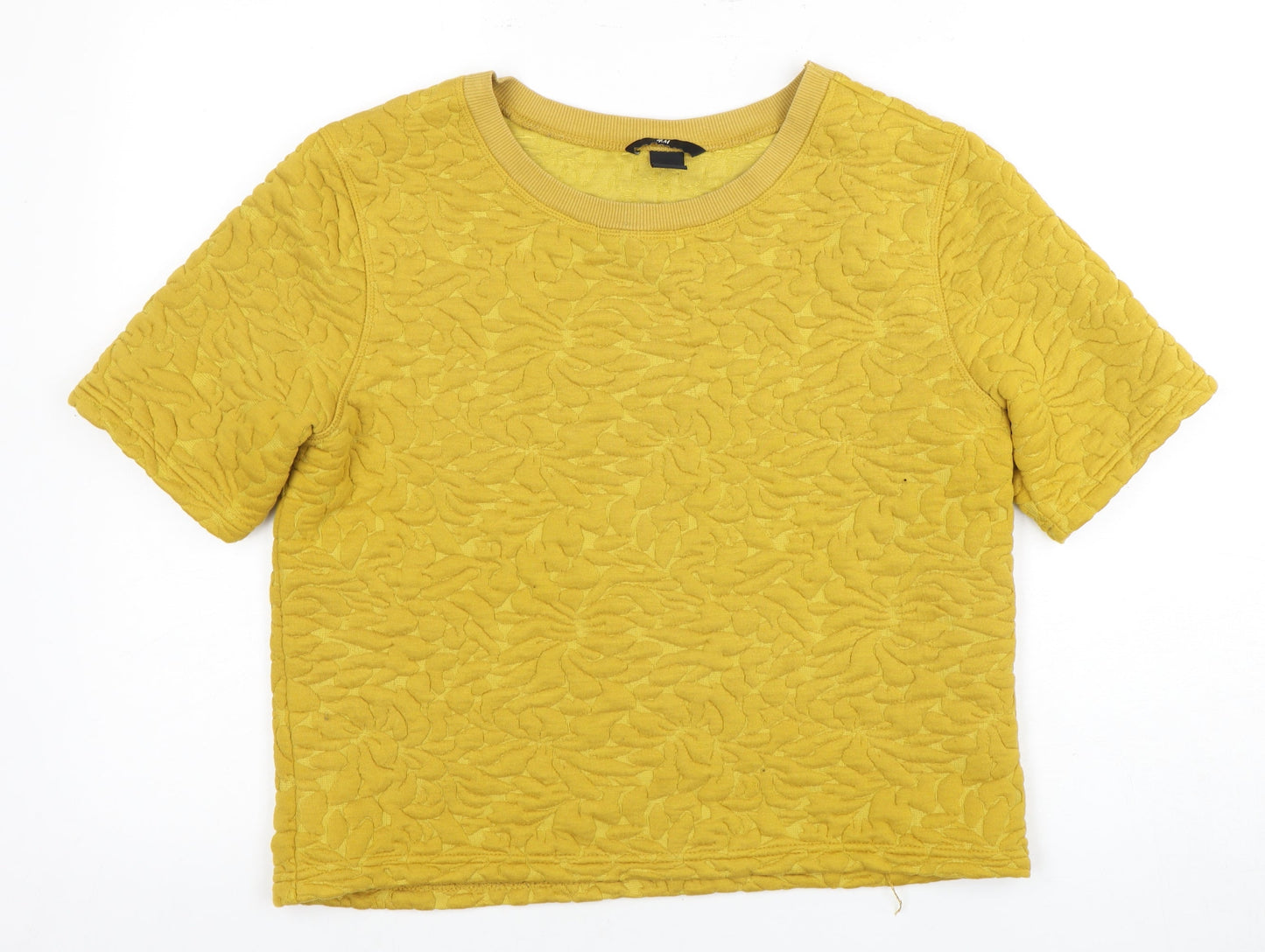 Womens UK Size S H&M Yellow Jersey Blouse