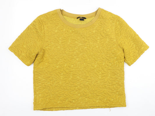 Womens UK Size S H&M Yellow Jersey Blouse