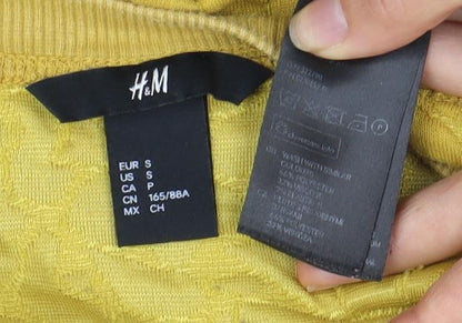 Womens UK Size S H&M Yellow Jersey Blouse