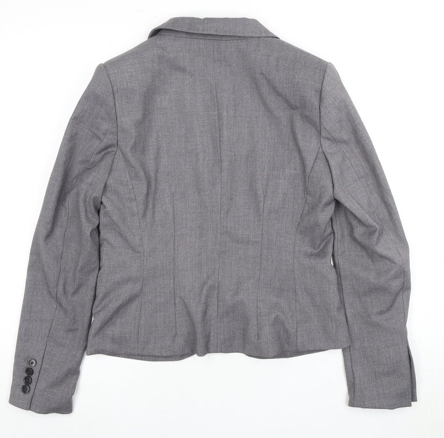 H&M Women's Grey Blazer Size 14 Notch Lapel