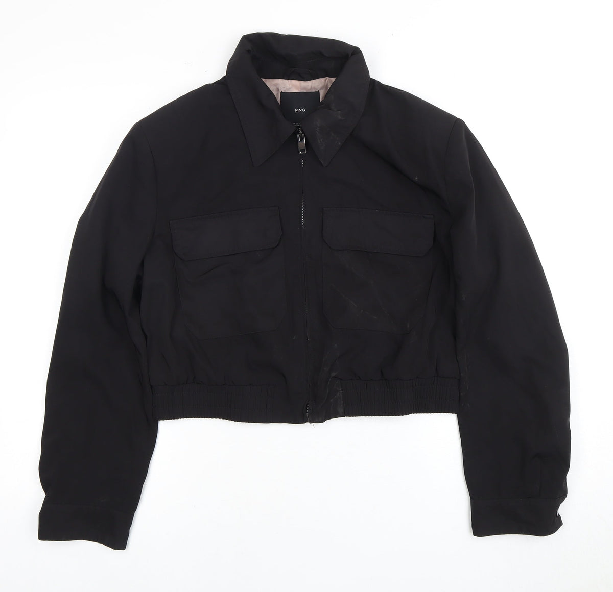 Womens UK Size L MNG Black Bomber Jacket