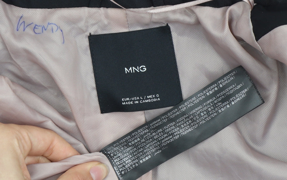 Womens UK Size L MNG Black Bomber Jacket
