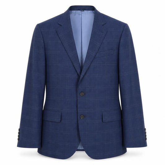 Marks and Spencer Men's Blue 42" Plaid Blazer