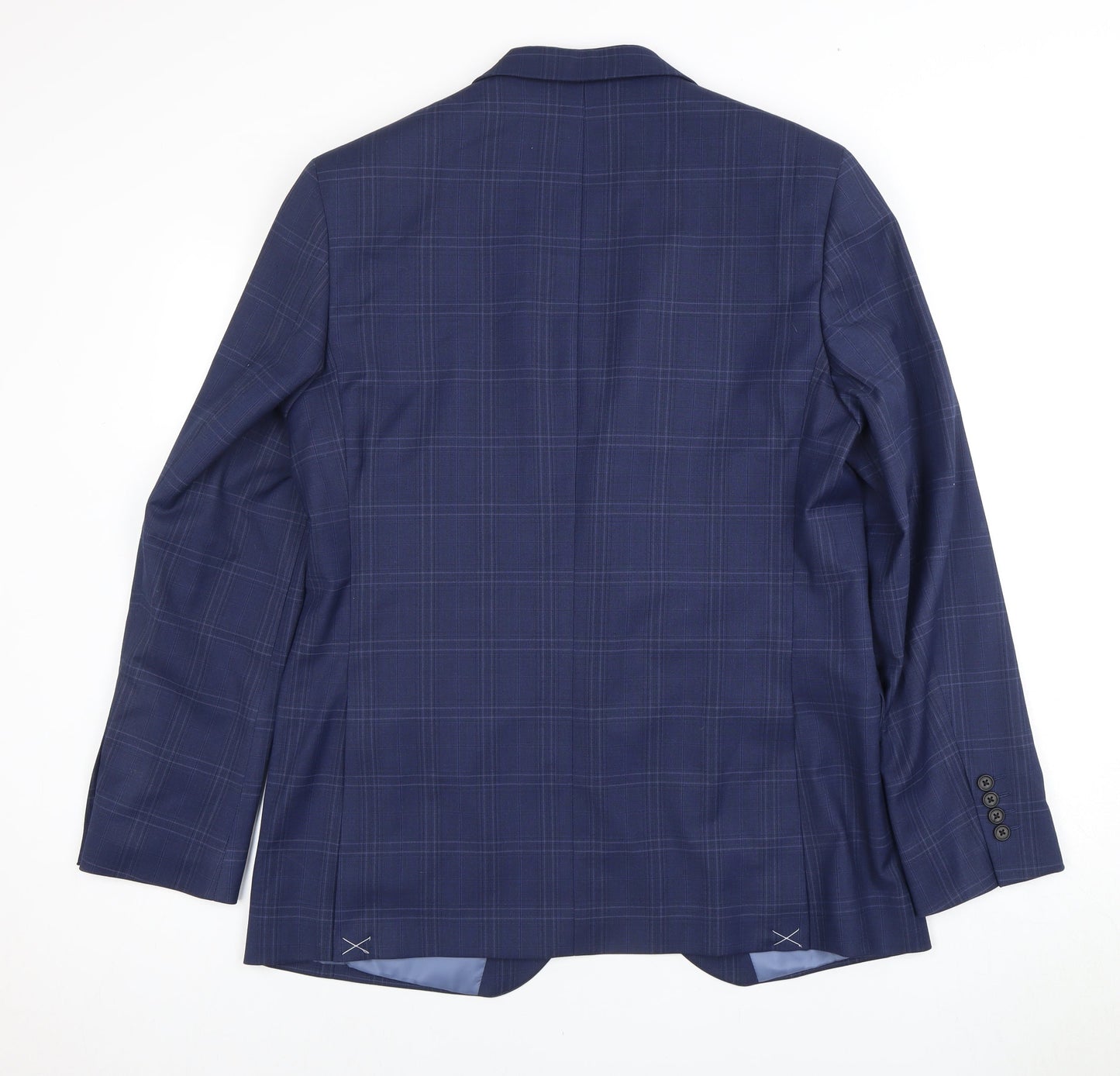 Marks and Spencer Men's Blue 42" Plaid Blazer