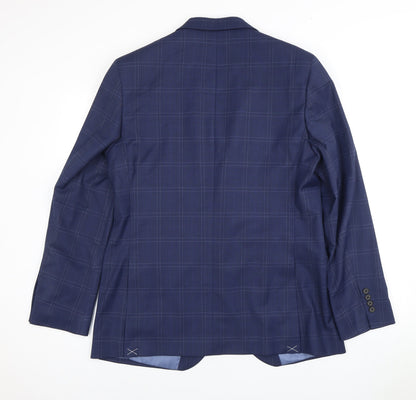 Marks and Spencer Men's Blue 42" Plaid Blazer