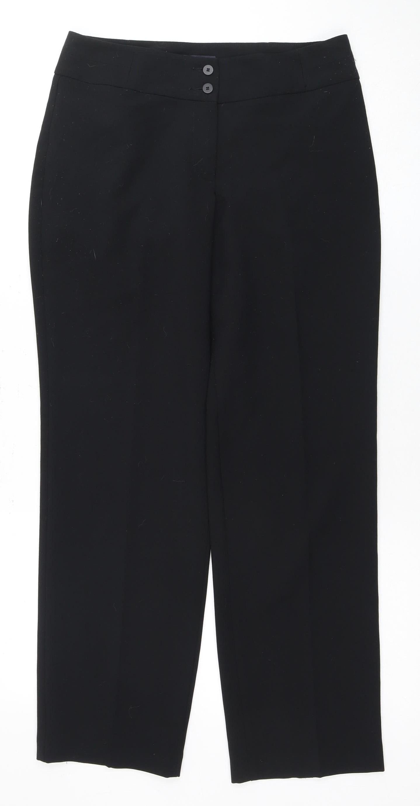 Womens UK Size 10 Marks and Spencer Regular Fit  Black Trousers