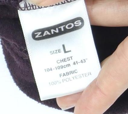 Zantos Men's Purple Fleece Jacket L Casual Zip