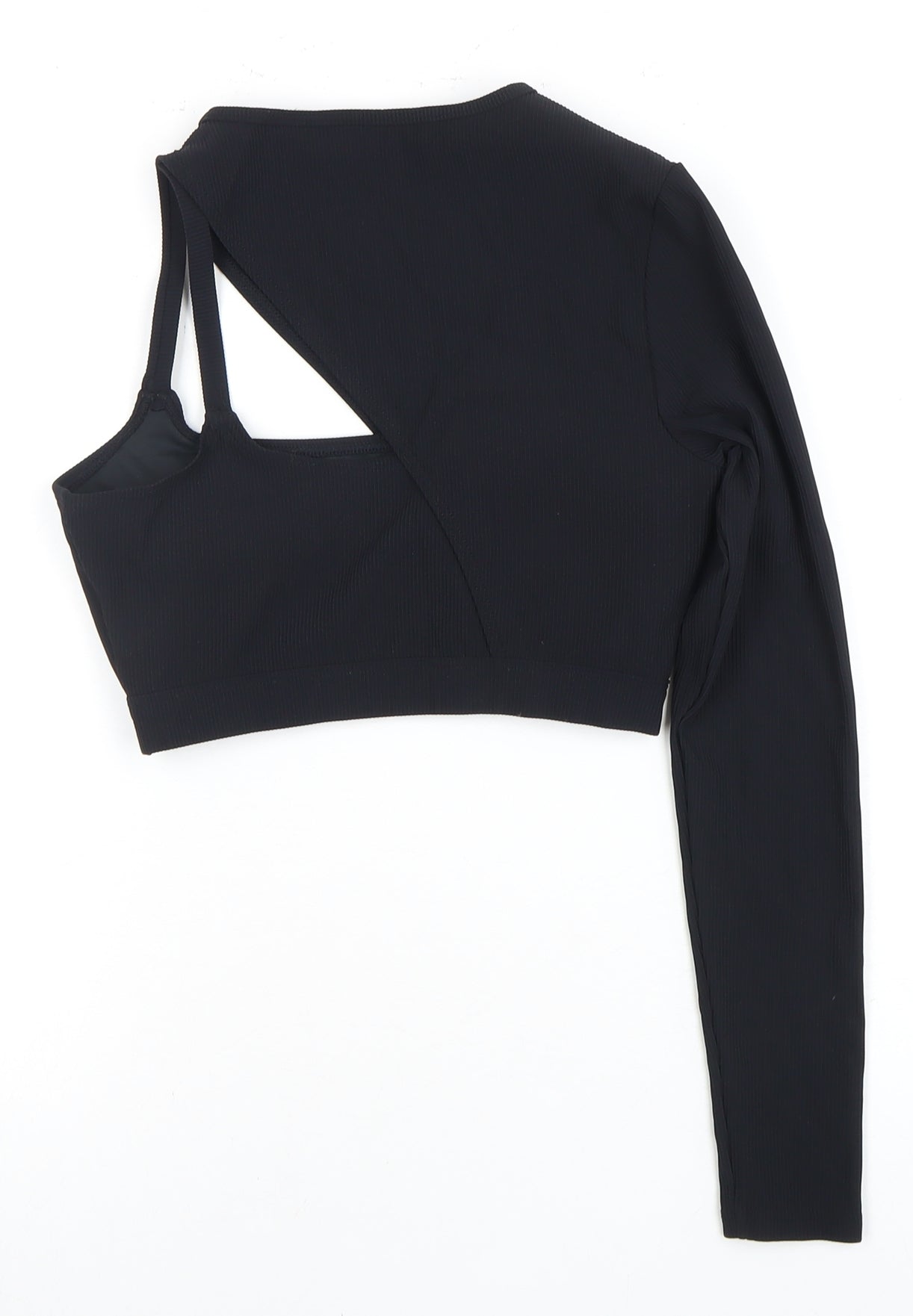 Womens UK Size 12 South Beach Black Cropped Blouse