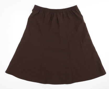 Damart Women's Brown A-Line Midi Skirt Size 16
