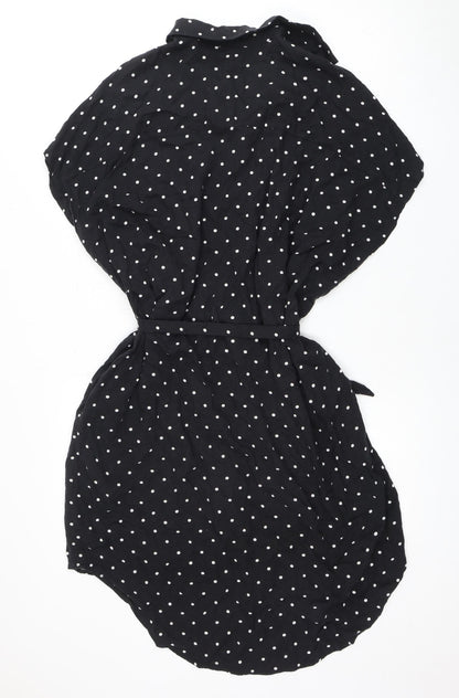 Monki Women's Black Polka Dot Dress M
