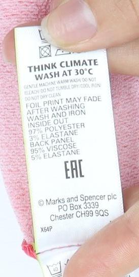 Marks and Spencer Women's Pink Floral Wrap Blouse Size 10