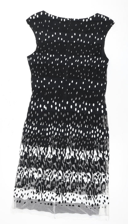 Frank Lyman Women's Black White Print Dress Size 12