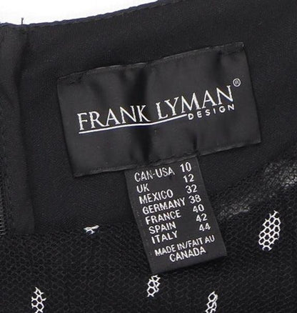 Frank Lyman Women's Black White Print Dress Size 12