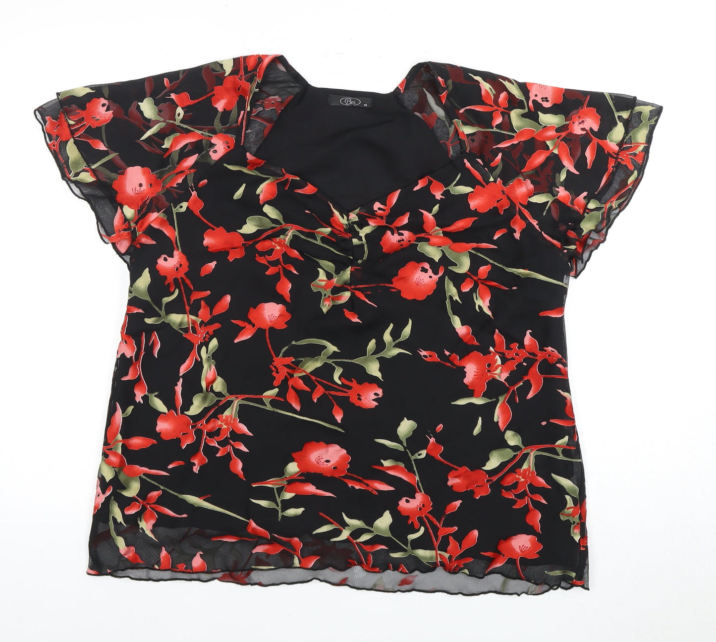 Womens UK Size 18 BM Multicoloured Basic Blouse