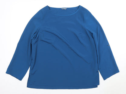 Womens UK Size 14 Marks and Spencer Blue Basic Blouse