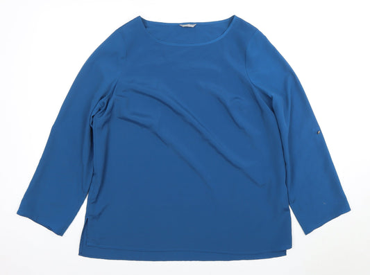 Womens UK Size 14 Marks and Spencer Blue Basic Blouse