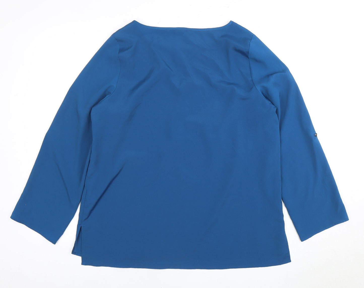 Womens UK Size 14 Marks and Spencer Blue Basic Blouse